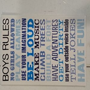 Boys framed matte sign